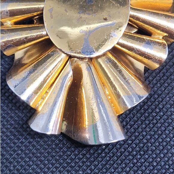 Vintage Black Cameo Gold Vermeil Bow Brooch Clip – Chic Retro Accessory - Picture 8 of 10